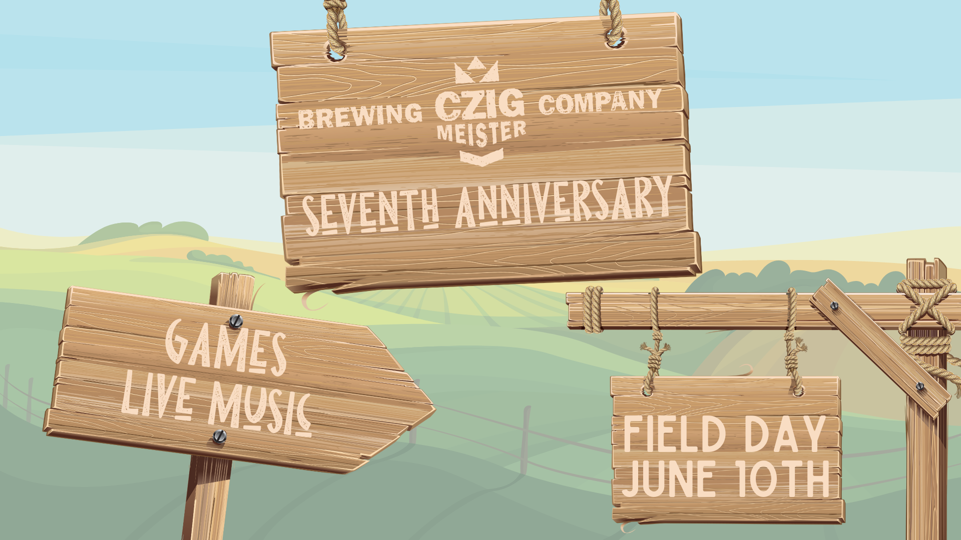 Czig Meister Brewing Company's 7th Anniversary featuring live music and field day games
