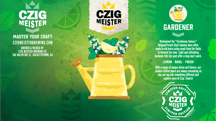 Gardener Lemon Basil Saison from Czig Meister Brewing Company releasing on April 7th