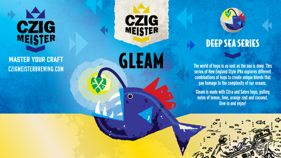 Label for Deep Sea Gleam from Czig Meister Brewing Company