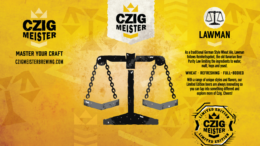 Lawman Hefeweizen from Czig Meister Brewing Company releasing September 1st