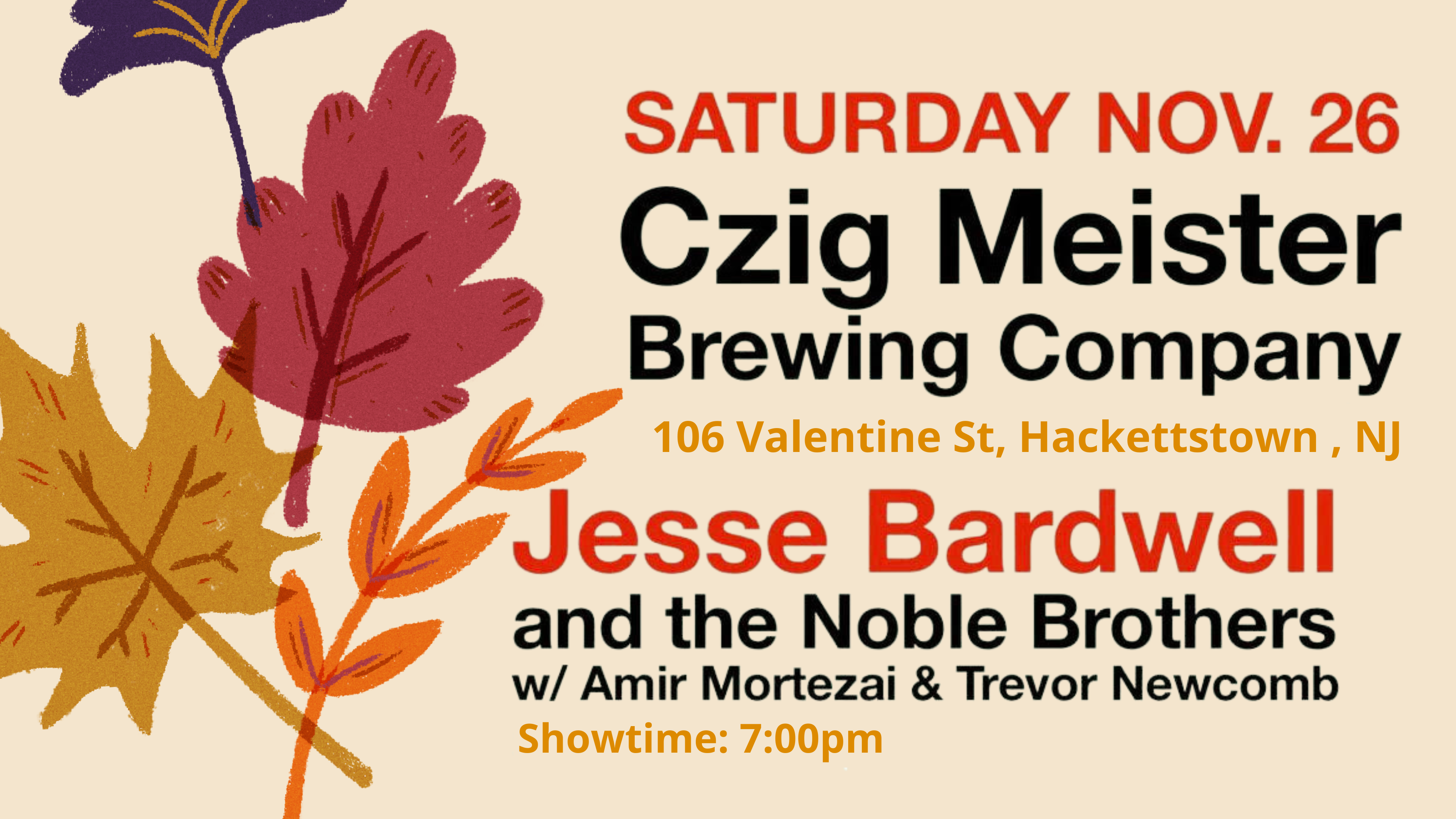 Jesse Bardwell & The Noble Bros. Live at Czig Meister Brewing Company. November 25th, 2022