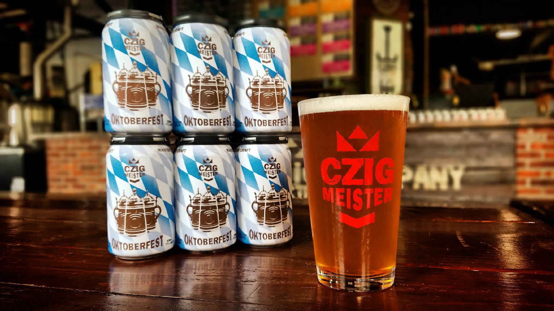 Cans of Oktoberfest at Czig Meister Brewing Company