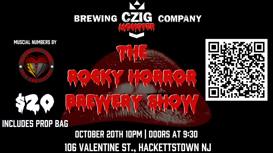 Cosmic Light Cabaret performing numbers from Rocky Horror Picture Show at Czig Meister Brewing Company on October 20th