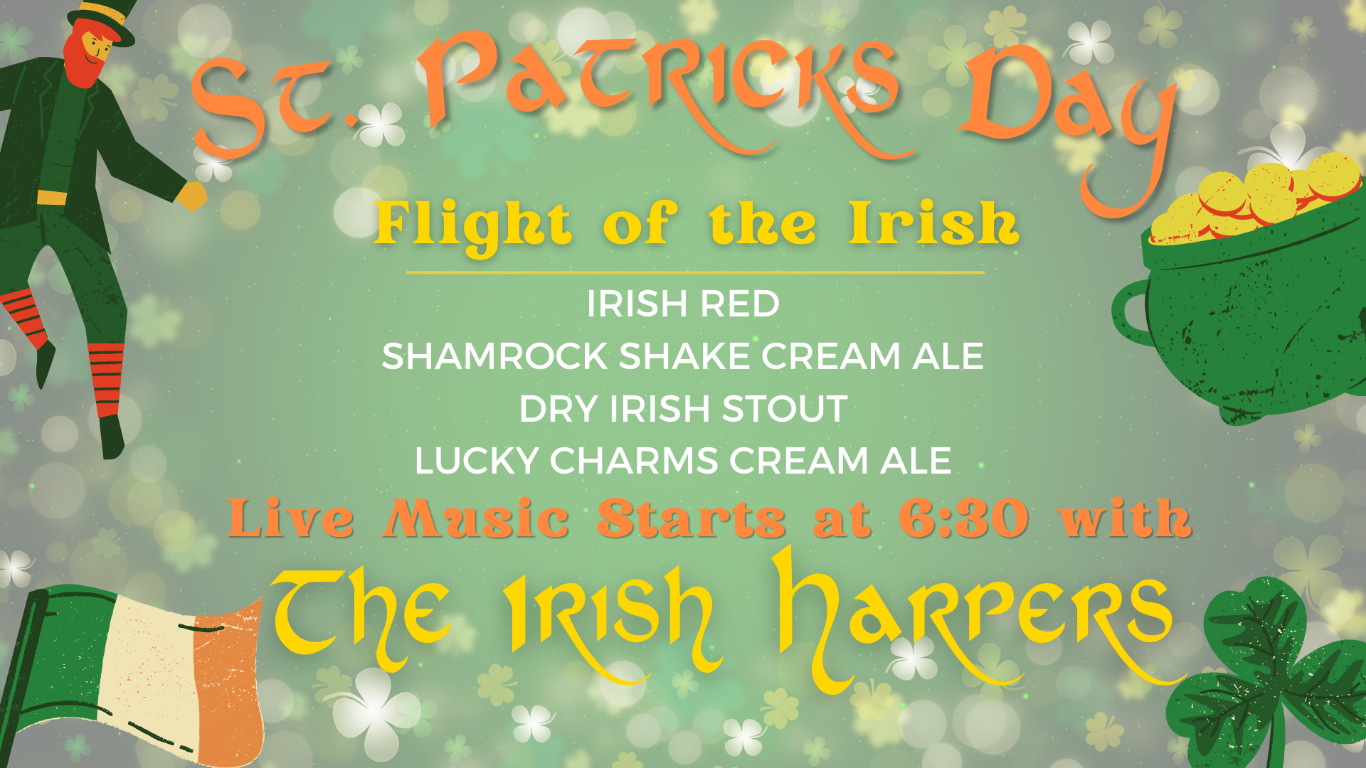 St. Patricks Day at Czig Meister Brewing Company featuring live music and a special flight of the Irish