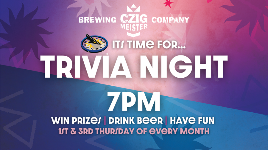 Trivia Night at Czig Meister Brewing on the first and third Thursday of every month!