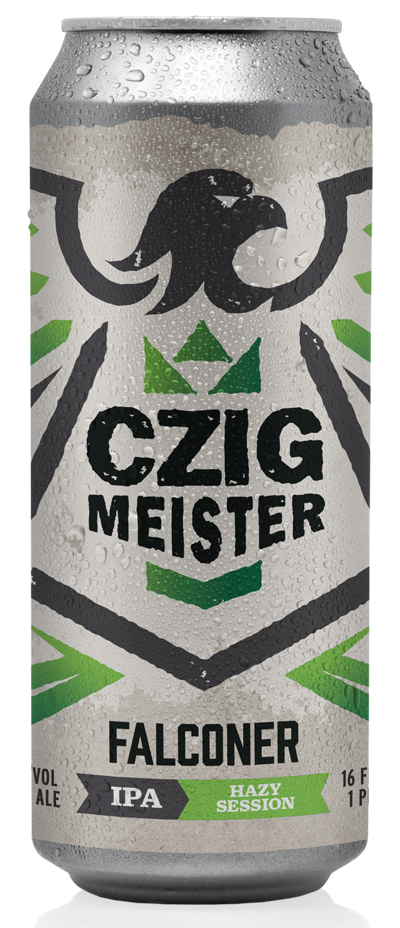 Can of Falconer Czig Meister beer.