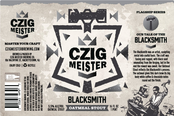 Blacksmith beer can label.