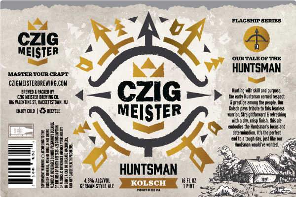 Huntsman beer can label.